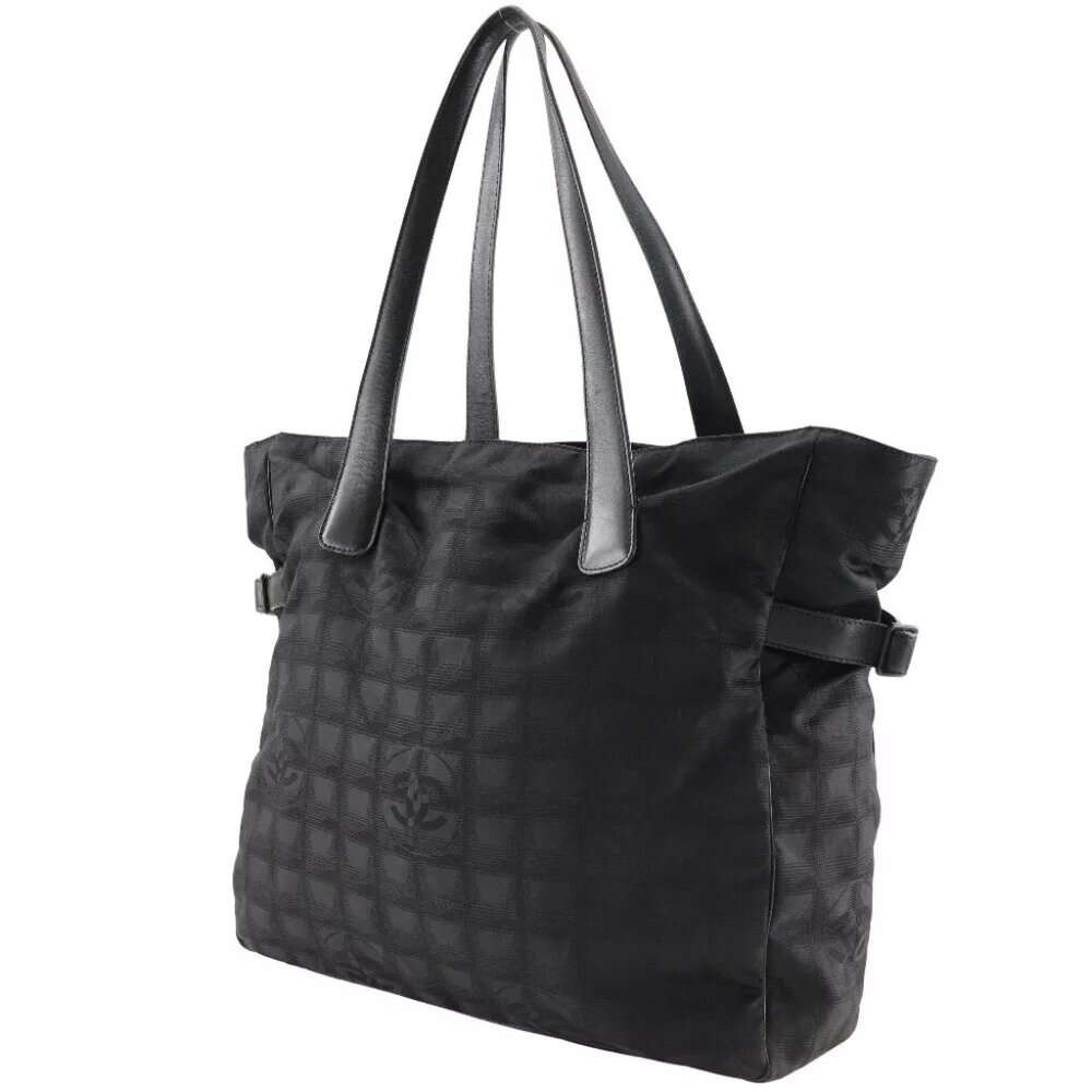 CHANEL Tote GM Tote Bag New travel line black Nylon canvas Women - Picture 2 of 12